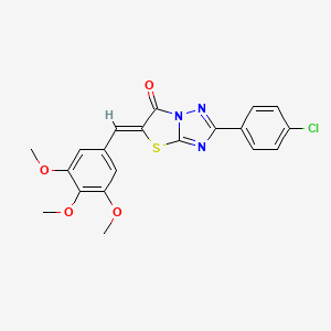 molecular formula C20H16ClN3O4S B3632952 2-(4-chlorophenyl)-5-(3,4,5-trimethoxybenzylidene)[1,3]thiazolo[3,2-b][1,2,4]triazol-6(5H)-one 