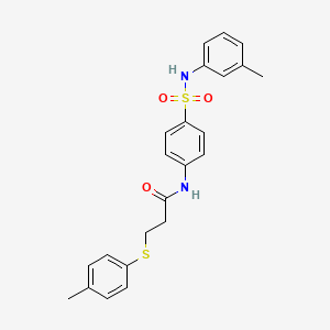 molecular formula C23H24N2O3S2 B3632960 N-{4-[(3-methylphenyl)sulfamoyl]phenyl}-3-[(4-methylphenyl)sulfanyl]propanamide 