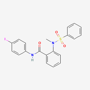 molecular formula C20H17IN2O3S B3632968 N-(4-iodophenyl)-2-[methyl(phenylsulfonyl)amino]benzamide 