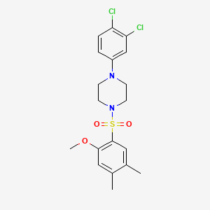 molecular formula C19H22Cl2N2O3S B3632988 1-(3,4-Dichlorophenyl)-4-(2-methoxy-4,5-dimethylbenzenesulfonyl)piperazine 