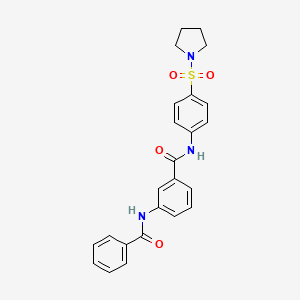 molecular formula C24H23N3O4S B3632997 3-BENZAMIDO-N-[4-(PYRROLIDINE-1-SULFONYL)PHENYL]BENZAMIDE 