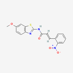 molecular formula C17H13N3O4S B3633011 (E)-N-(6-METHOXY-1,3-BENZOTHIAZOL-2-YL)-3-(2-NITROPHENYL)-2-PROPENAMIDE 