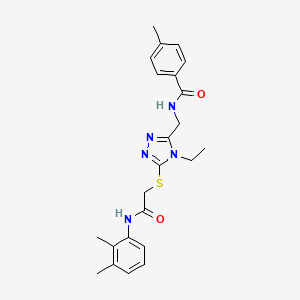 molecular formula C23H27N5O2S B3633040 N-{[5-({2-[(2,3-dimethylphenyl)amino]-2-oxoethyl}sulfanyl)-4-ethyl-4H-1,2,4-triazol-3-yl]methyl}-4-methylbenzamide 