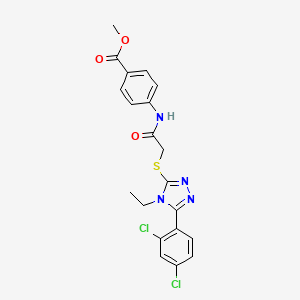 molecular formula C20H18Cl2N4O3S B3633059 methyl 4-[({[5-(2,4-dichlorophenyl)-4-ethyl-4H-1,2,4-triazol-3-yl]sulfanyl}acetyl)amino]benzoate 