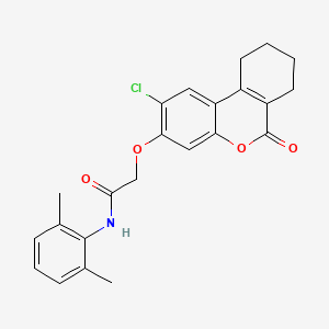 2-({2-CHLORO-6-OXO-6H,7H,8H,9H,10H-CYCLOHEXA[C]CHROMEN-3-YL}OXY)-N-(2,6-DIMETHYLPHENYL)ACETAMIDE