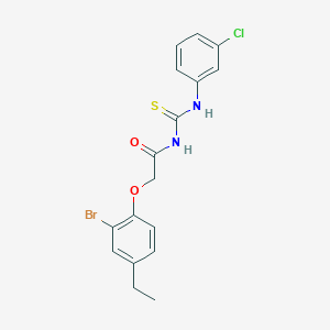 2-(2-bromo-4-ethylphenoxy)-N-[(3-chlorophenyl)carbamothioyl]acetamide