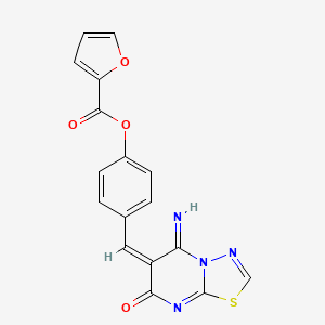 4-[(5-imino-7-oxo-5H-[1,3,4]thiadiazolo[3,2-a]pyrimidin-6(7H)-ylidene)methyl]phenyl 2-furoate