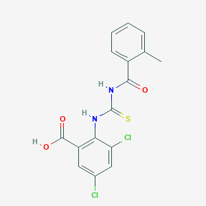 3,5-Dichloro-2-[[[(2-methylbenzoyl)amino]thioxomethyl ]amino]-benzoic acid