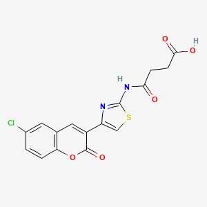 molecular formula C16H11ClN2O5S B3633114 4-{[4-(6-chloro-2-oxo-2H-chromen-3-yl)-1,3-thiazol-2-yl]amino}-4-oxobutanoic acid 