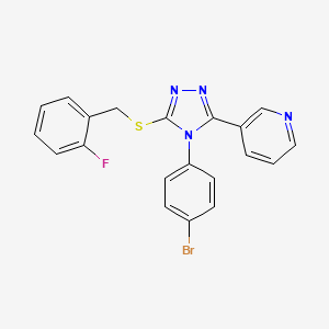 molecular formula C20H14BrFN4S B3633122 3-(4-(4-Bromophenyl)-5-((2-fluorobenzyl)thio)-4H-1,2,4-triazol-3-yl)pyridine CAS No. 477330-02-2