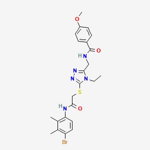 N-[[5-[2-(4-bromo-2,3-dimethylanilino)-2-oxoethyl]sulfanyl-4-ethyl-1,2,4-triazol-3-yl]methyl]-4-methoxybenzamide