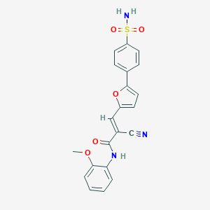 molecular formula C21H17N3O5S B363313 (E)-2-cyano-N-(2-methoxyphenyl)-3-(5-(4-sulfamoylphenyl)furan-2-yl)acrylamide CAS No. 630047-52-8