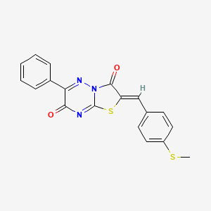 molecular formula C19H13N3O2S2 B3633134 2-[4-(methylthio)benzylidene]-6-phenyl-7H-[1,3]thiazolo[3,2-b][1,2,4]triazine-3,7(2H)-dione 