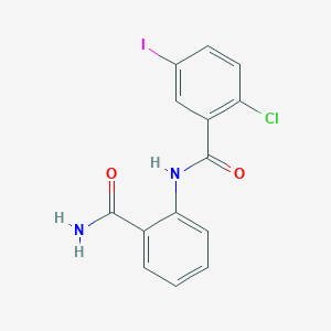 molecular formula C14H10ClIN2O2 B3633153 N-(2-carbamoylphenyl)-2-chloro-5-iodobenzamide 