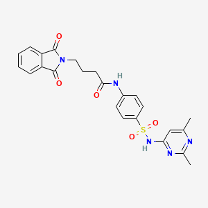 molecular formula C24H23N5O5S B3633168 N-{4-[(2,6-dimethylpyrimidin-4-yl)sulfamoyl]phenyl}-4-(1,3-dioxo-1,3-dihydro-2H-isoindol-2-yl)butanamide 