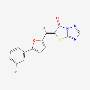 5-{[5-(3-bromophenyl)-2-furyl]methylene}[1,3]thiazolo[3,2-b][1,2,4]triazol-6(5H)-one