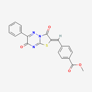 methyl 4-[(3,7-dioxo-6-phenyl-7H-[1,3]thiazolo[3,2-b][1,2,4]triazin-2(3H)-ylidene)methyl]benzoate