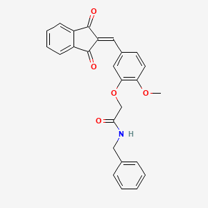 molecular formula C26H21NO5 B3633224 N-benzyl-2-{5-[(1,3-dioxo-1,3-dihydro-2H-inden-2-ylidene)methyl]-2-methoxyphenoxy}acetamide 