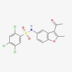 N-(3-acetyl-2-methyl-1-benzofuran-5-yl)-2,4,5-trichlorobenzenesulfonamide