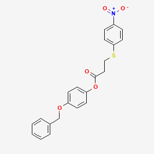 molecular formula C22H19NO5S B3633246 4-(benzyloxy)phenyl 3-[(4-nitrophenyl)thio]propanoate 