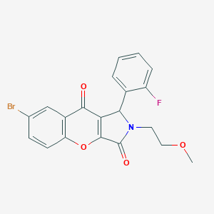 molecular formula C20H15BrFNO4 B363325 7-Bromo-1-(2-fluorophenyl)-2-(2-methoxyethyl)-1,2-dihydrochromeno[2,3-c]pyrrole-3,9-dione CAS No. 631894-18-3