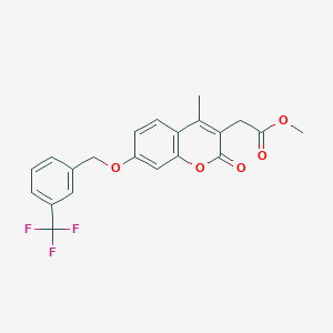 methyl (4-methyl-2-oxo-7-{[3-(trifluoromethyl)benzyl]oxy}-2H-chromen-3-yl)acetate