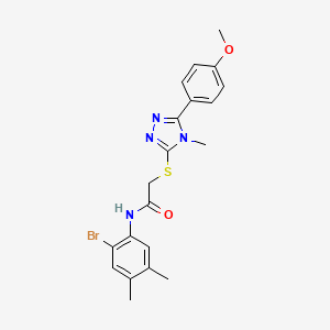 molecular formula C20H21BrN4O2S B3633269 N-(2-bromo-4,5-dimethylphenyl)-2-{[5-(4-methoxyphenyl)-4-methyl-4H-1,2,4-triazol-3-yl]sulfanyl}acetamide 