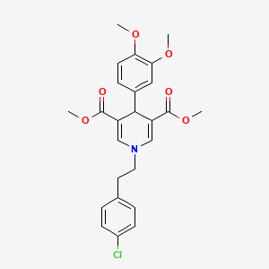 molecular formula C25H26ClNO6 B3633273 dimethyl 1-[2-(4-chlorophenyl)ethyl]-4-(3,4-dimethoxyphenyl)-1,4-dihydro-3,5-pyridinedicarboxylate 