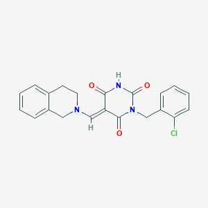 (5E)-1-[(2-chlorophenyl)methyl]-5-(3,4-dihydro-1H-isoquinolin-2-ylmethylidene)-1,3-diazinane-2,4,6-trione