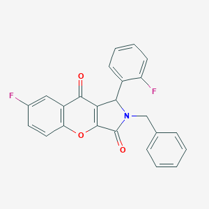 molecular formula C24H15F2NO3 B363331 2-Benzyl-7-fluoro-1-(2-fluorophenyl)-1,2-dihydrochromeno[2,3-c]pyrrole-3,9-dione CAS No. 708992-04-5