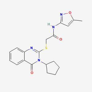 2-[(3-cyclopentyl-4-oxo-3,4-dihydro-2-quinazolinyl)thio]-N-(5-methyl-3-isoxazolyl)acetamide