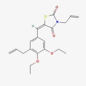 molecular formula C20H23NO4S B3633324 (5E)-5-[3,4-diethoxy-5-(prop-2-en-1-yl)benzylidene]-3-(prop-2-en-1-yl)-1,3-thiazolidine-2,4-dione 