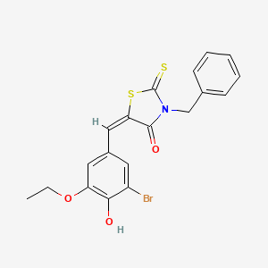 3-benzyl-5-(3-bromo-5-ethoxy-4-hydroxybenzylidene)-2-thioxo-1,3-thiazolidin-4-one