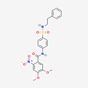 molecular formula C23H23N3O7S B3633337 4,5-DIMETHOXY-2-NITRO-N-{4-[(PHENETHYLAMINO)SULFONYL]PHENYL}BENZAMIDE 