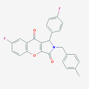 molecular formula C25H17F2NO3 B363335 7-Fluoro-1-(4-fluorophenyl)-2-(4-methylbenzyl)-1,2-dihydrochromeno[2,3-c]pyrrole-3,9-dione CAS No. 708998-43-0