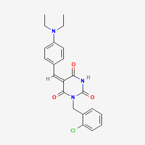 molecular formula C22H22ClN3O3 B3633376 1-(2-chlorobenzyl)-5-[4-(diethylamino)benzylidene]-2,4,6(1H,3H,5H)-pyrimidinetrione 