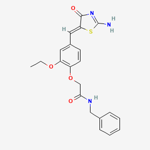 molecular formula C21H21N3O4S B3633404 N-benzyl-2-{2-ethoxy-4-[(2-imino-4-oxo-1,3-thiazolidin-5-ylidene)methyl]phenoxy}acetamide 