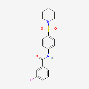 molecular formula C18H19IN2O3S B3633408 3-iodo-N-[4-(1-piperidinylsulfonyl)phenyl]benzamide 