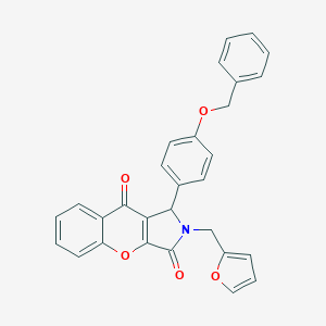 molecular formula C29H21NO5 B363342 1-[4-(Benzyloxy)phenyl]-2-(2-furylmethyl)-1,2-dihydrochromeno[2,3-c]pyrrole-3,9-dione CAS No. 874190-79-1