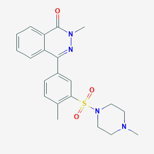 molecular formula C21H24N4O3S B3633425 2-methyl-4-(4-methyl-3-((4-methylpiperazin-1-yl)sulfonyl)phenyl)phthalazin-1(2H)-one 