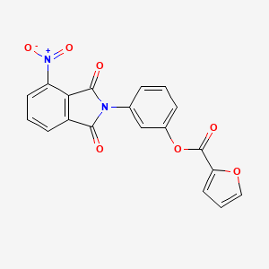 molecular formula C19H10N2O7 B3633434 3-(4-nitro-1,3-dioxo-1,3-dihydro-2H-isoindol-2-yl)phenyl 2-furoate 