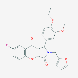molecular formula C25H20FNO6 B363344 1-(4-ethoxy-3-methoxyphenyl)-7-fluoro-2-(furan-2-ylmethyl)-1H-chromeno[2,3-c]pyrrole-3,9-dione CAS No. 849828-26-8