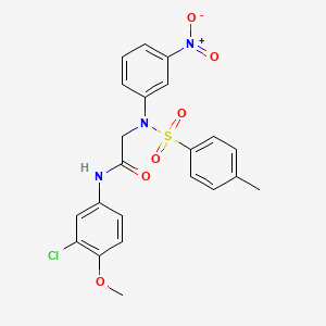 molecular formula C22H20ClN3O6S B3633454 N~1~-(3-chloro-4-methoxyphenyl)-N~2~-[(4-methylphenyl)sulfonyl]-N~2~-(3-nitrophenyl)glycinamide 