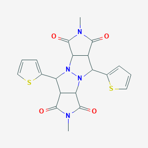 molecular formula C20H18N4O4S2 B363346 4,11-二甲基-7,14-二噻吩-2-基-1,4,8,11-四氮杂四环[6.6.0.02,6.09,13]十四烷-3,5,10,12-四酮 CAS No. 1005069-33-9