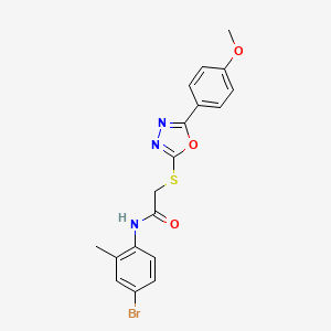 molecular formula C18H16BrN3O3S B3633490 N-(4-bromo-2-methylphenyl)-2-{[5-(4-methoxyphenyl)-1,3,4-oxadiazol-2-yl]thio}acetamide 