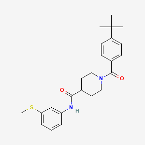 molecular formula C24H30N2O2S B3633495 1-(4-tert-butylbenzoyl)-N-[3-(methylthio)phenyl]-4-piperidinecarboxamide 