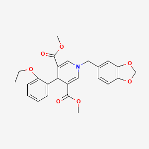 molecular formula C25H25NO7 B3633504 dimethyl 1-(1,3-benzodioxol-5-ylmethyl)-4-(2-ethoxyphenyl)-1,4-dihydro-3,5-pyridinedicarboxylate 