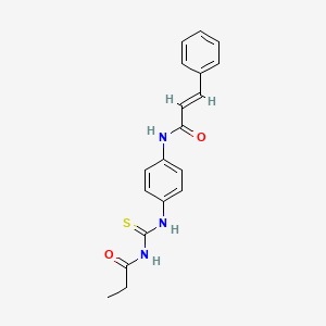 (2E)-3-phenyl-N-{4-[(propanoylcarbamothioyl)amino]phenyl}prop-2-enamide