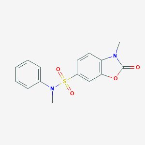 molecular formula C15H14N2O4S B363354 N,3-dimethyl-2-oxo-N-phenyl-1,3-benzoxazole-6-sulfonamide CAS No. 842959-33-5