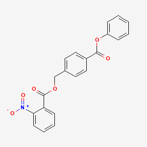 molecular formula C21H15NO6 B3633550 4-(phenoxycarbonyl)benzyl 2-nitrobenzoate 